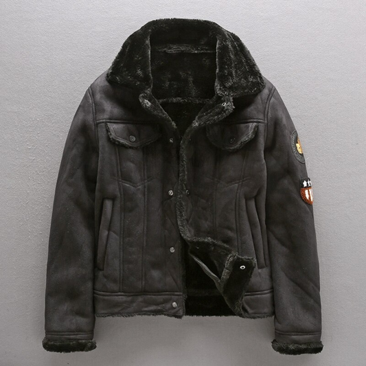 UrbanLeather® Herren-Wildlederjacke mit Lammwollfütterung