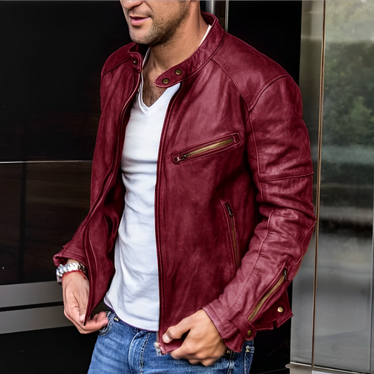 Herrenkollektion® Stylische PU-Leder Reißverschlussjacke