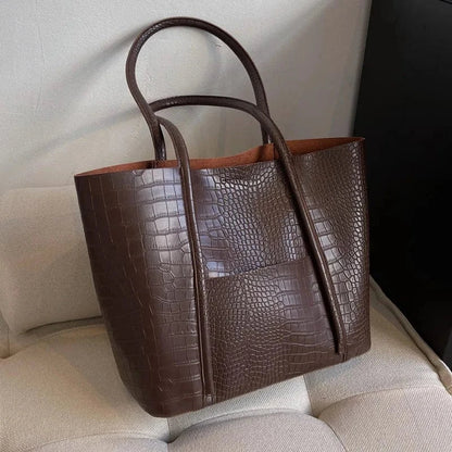 Betina - Schultertasche aus Krokoleder